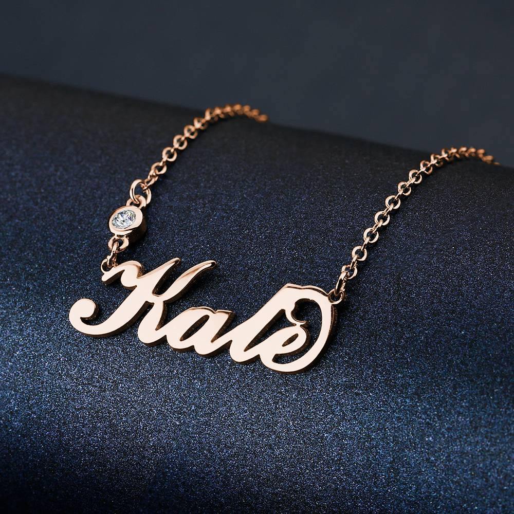 925 Sterling Silver Personalised Birthstone Name Necklace