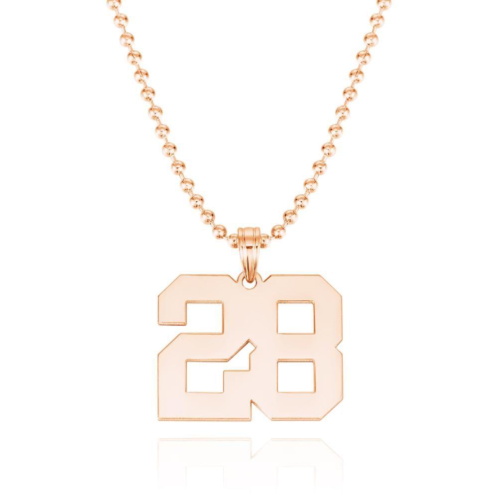 Custom Number Pendant Thick Chain Men's Necklace