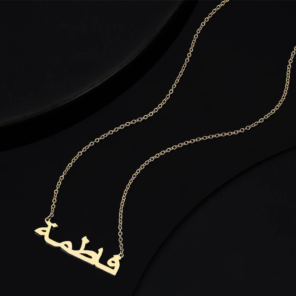 Custom Signature Style Arabic Name Necklace Personalised Name Plate Necklace