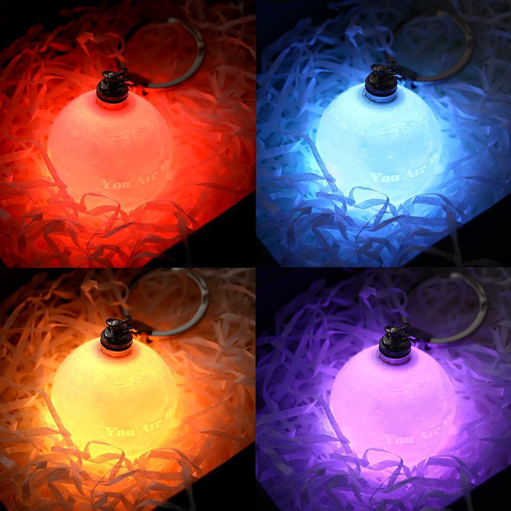 Personalised 3D Printed Photo Moon Lamp Keychain
