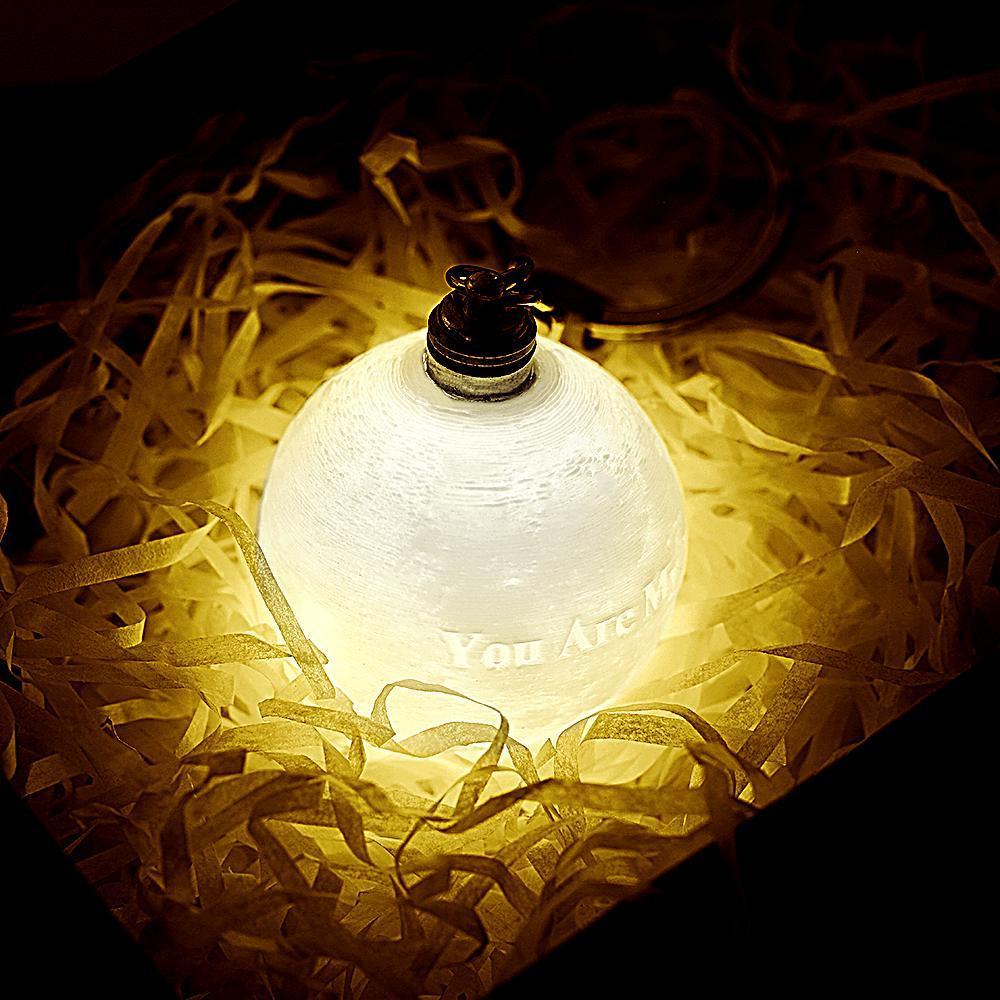 Personalised 3D Printed Photo Moon Lamp Keychain