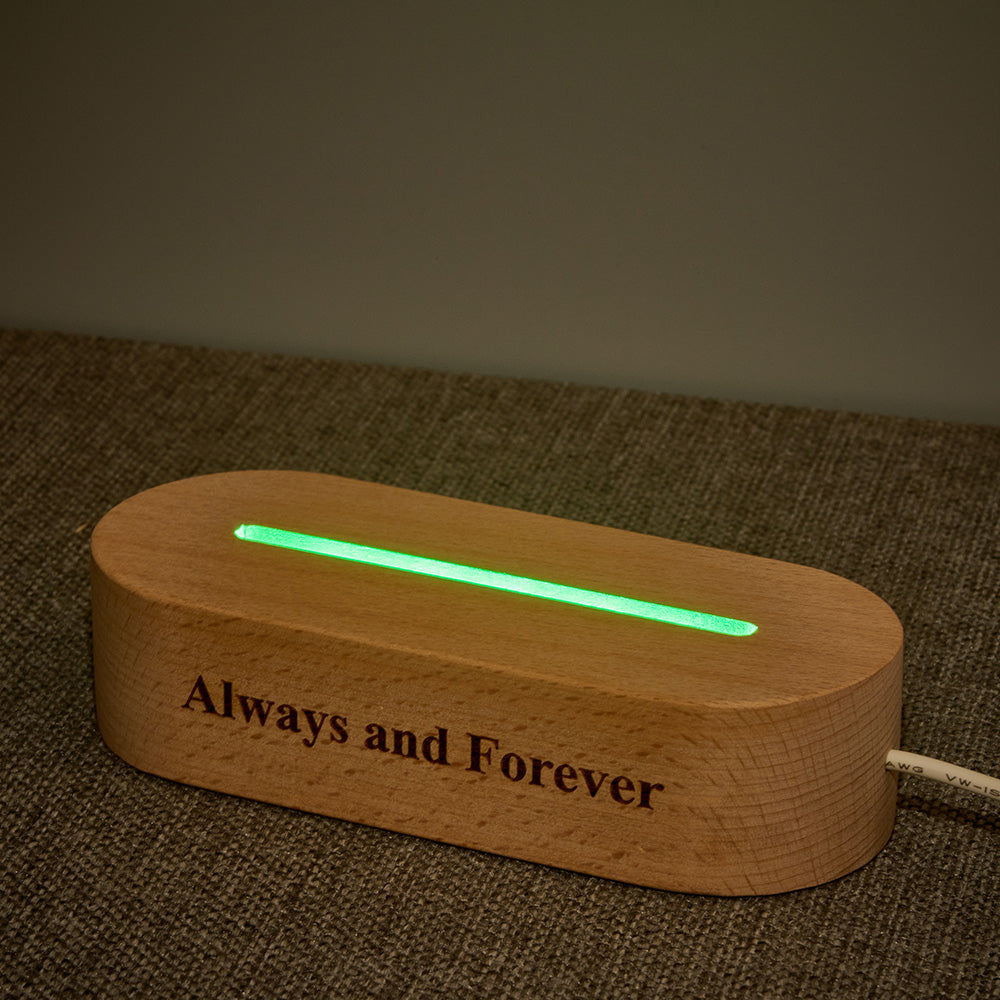 Heart Shaped Acrylic Plaque Personalised Name and Date Night Light