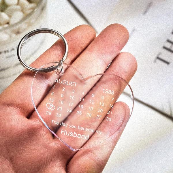 Personalised Calendar Keychain The Day You Became My Special One Keyring