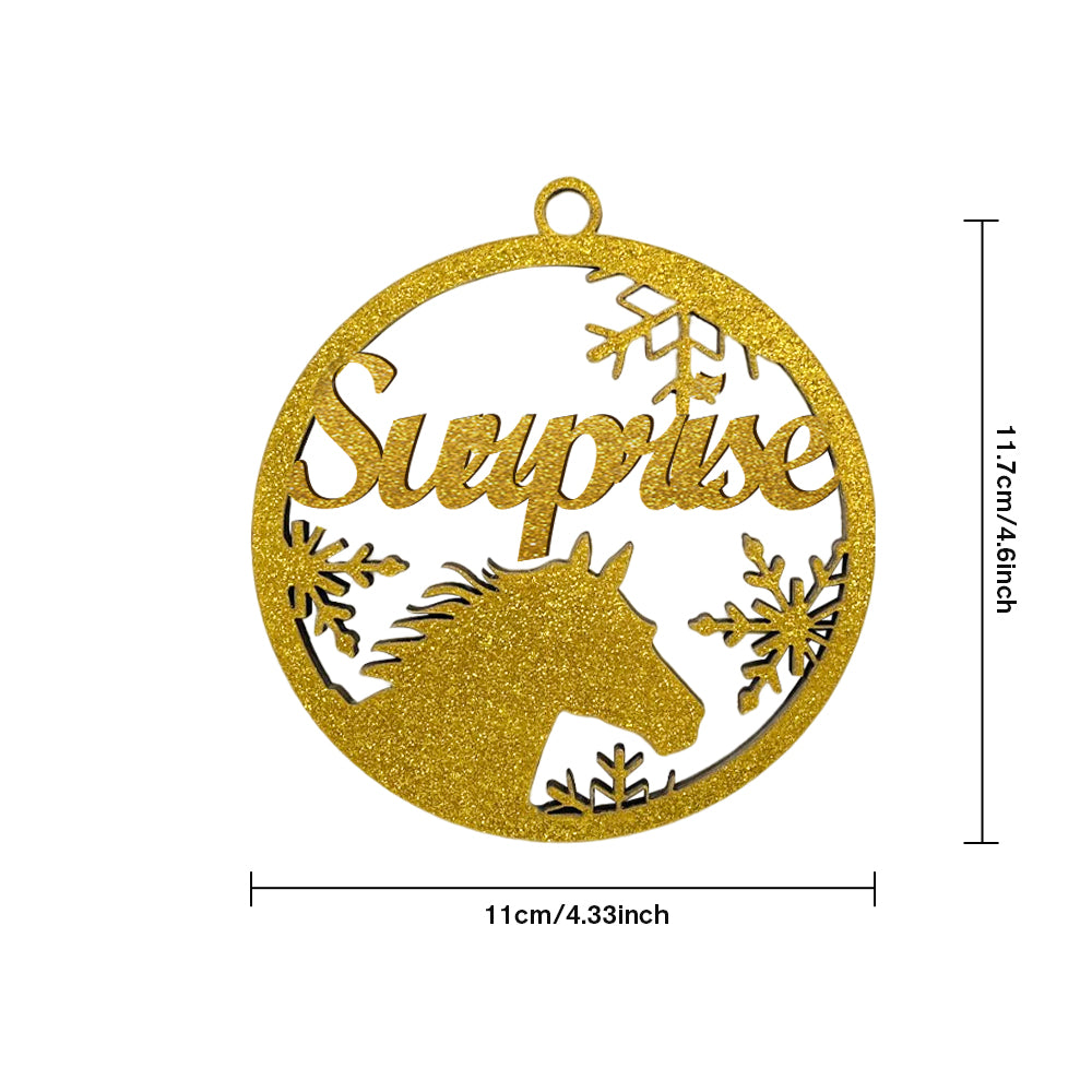 Customised Christmas Tree Ornament Hanging Decoration with Horse