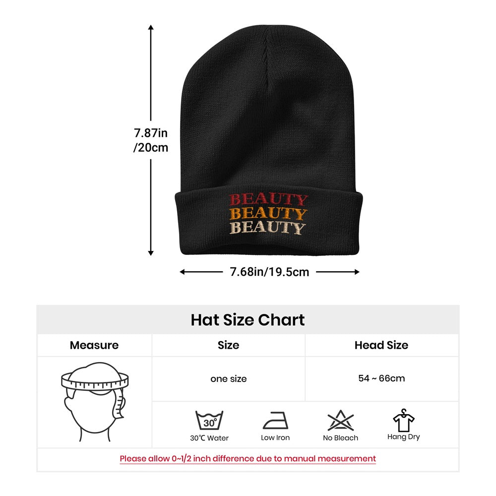 Custom Embroidered Beanie Personalised Winter Hat - 8 Colors