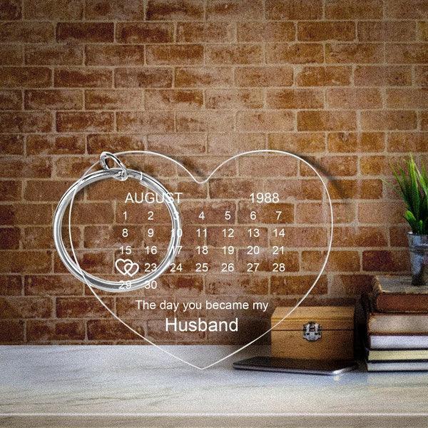 Personalised Calendar Keychain The Day You Became My Special One Keyring