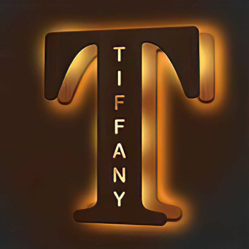 Personalised Name Wooden Letter Night Light 28CM