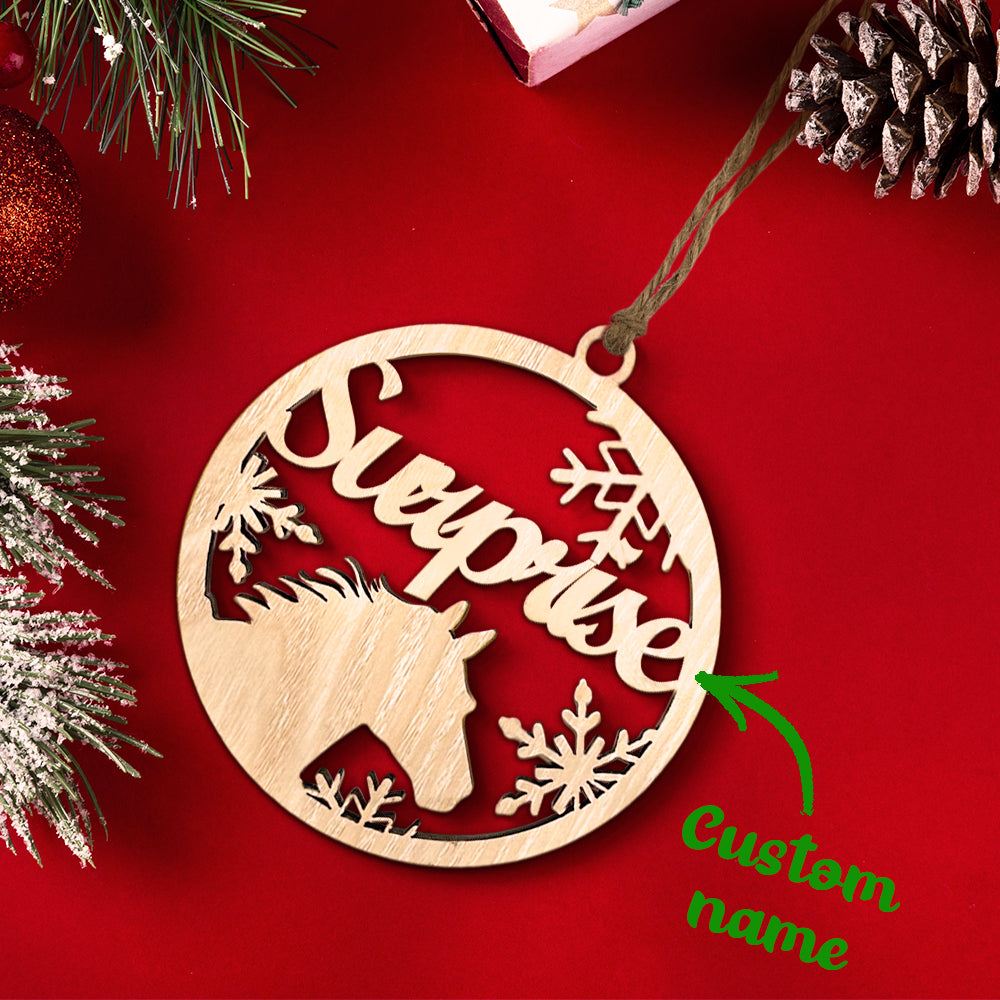 Customised Christmas Tree Ornament Hanging Decoration with Horse