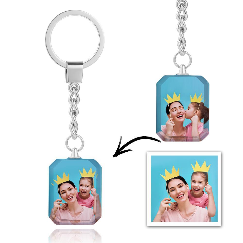 Customised Double Side Crystal Keychain With 2 Photos