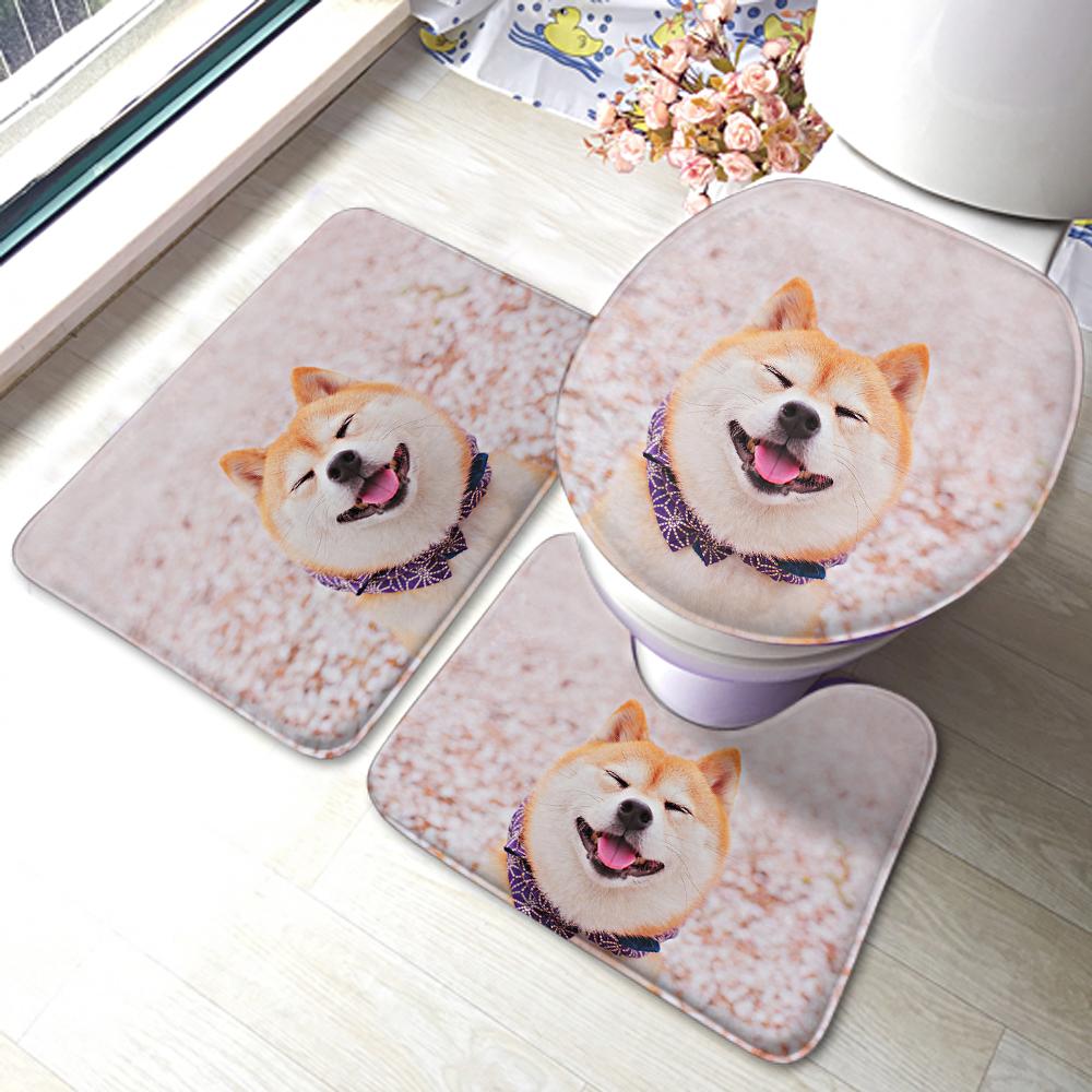 Custom Photo Bathroom Rug Set 3 Piece Personalised Non Slip Bath Mat
