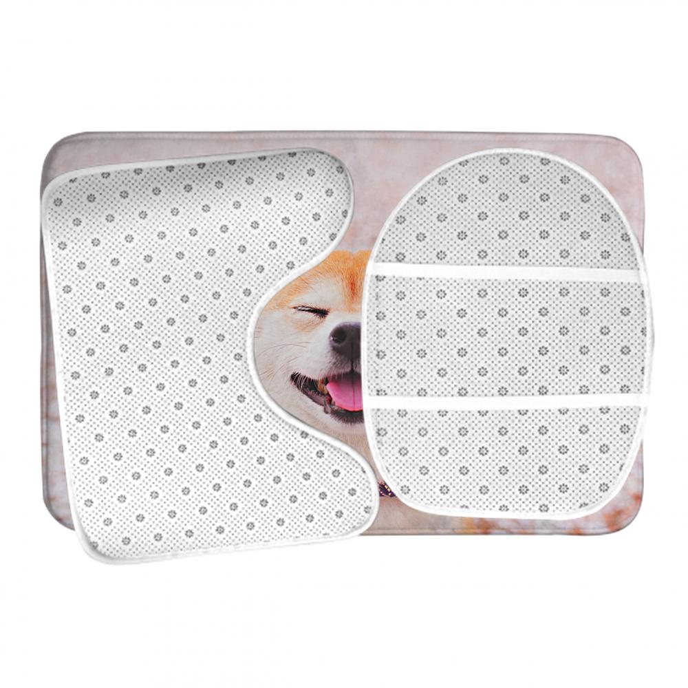 Custom Photo Bathroom Rug Set 3 Piece Personalised Non Slip Bath Mat
