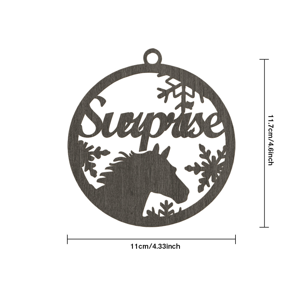 Customised Christmas Tree Ornament Hanging Decoration with Horse