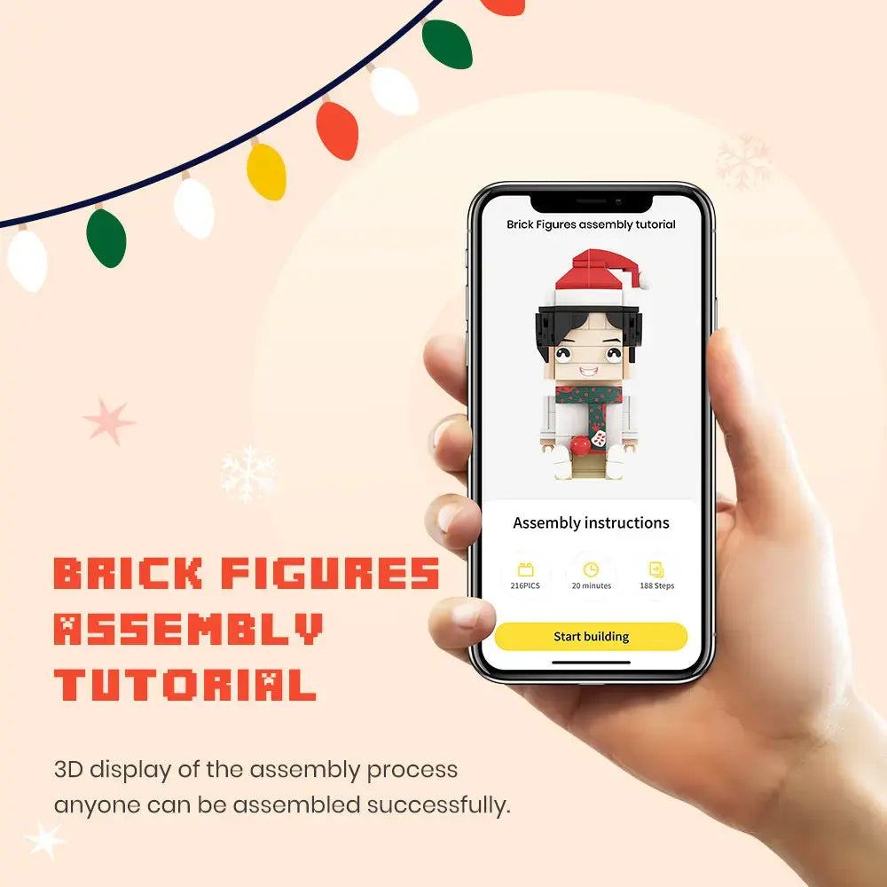 Full Body Customisable 2 People Cute Brick Figures Personalised Brick Figures with Cat Small Particle Block Toy