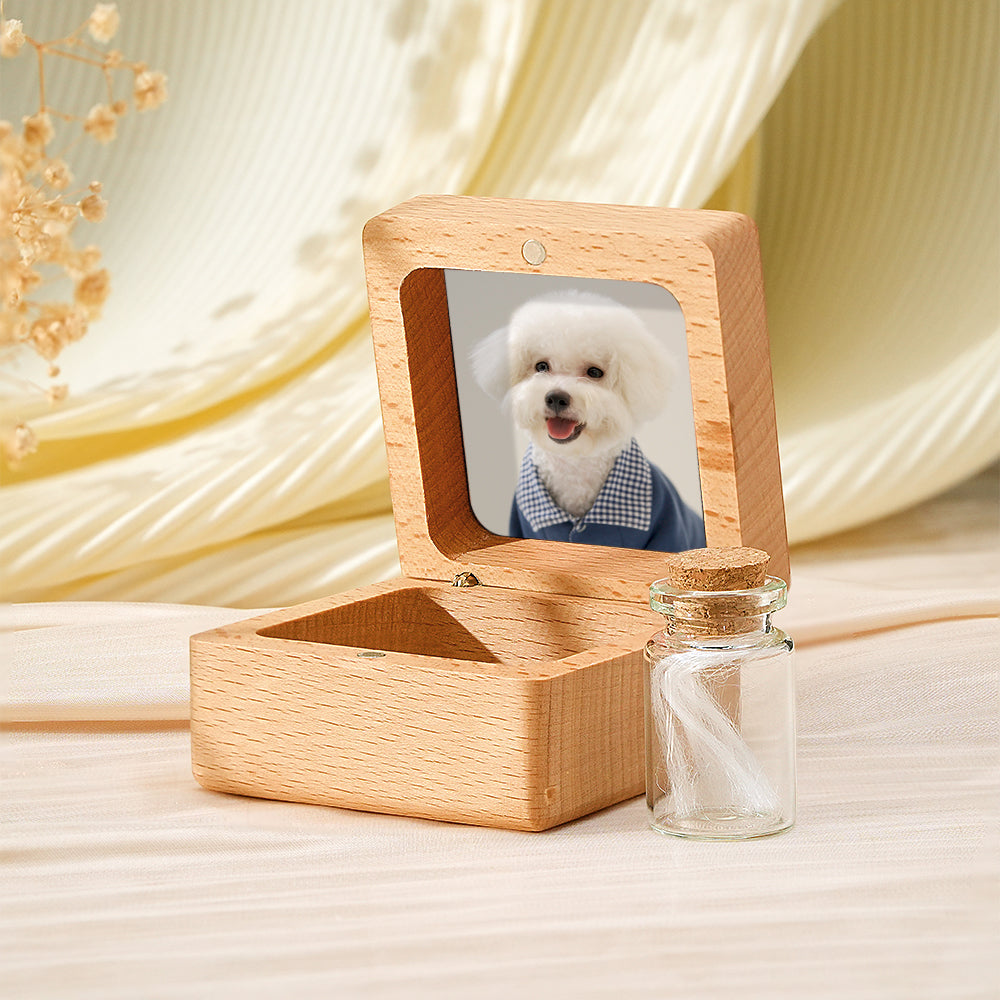 Personalised Pet Fur Wooden Keepsake Box Loss of Pet Memorial Gift for Pet Owner