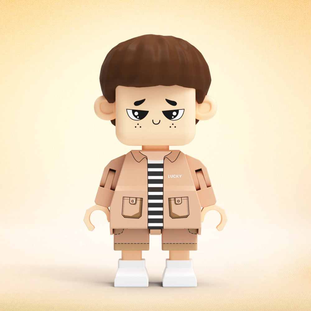 Fully Customisable Cute Giant Minifigs Personalised Full-Body Brick Figure Gift for Boy