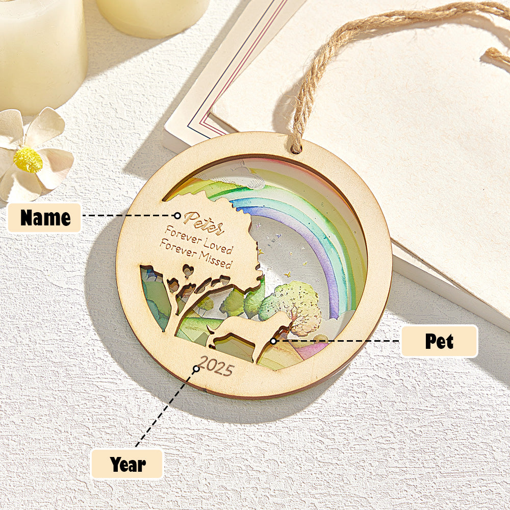 Personalised Rainbow Bridge Pet Ornament Memorial Pet Loss Gift for Pet Lovers