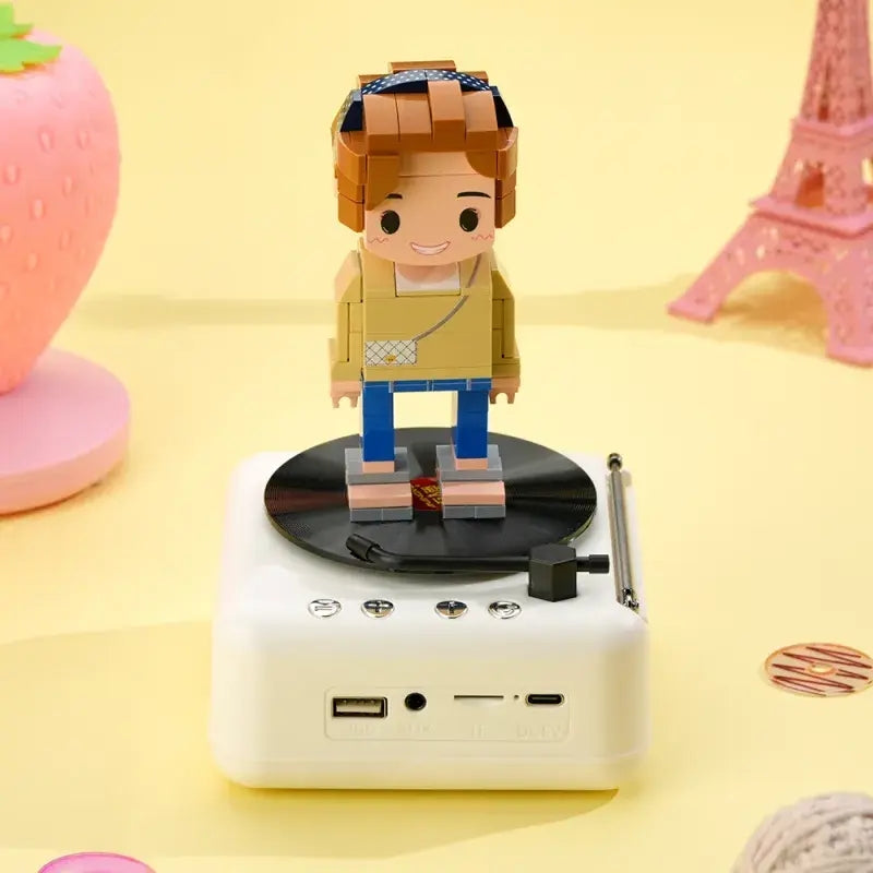 Customisable 1 Person Full Body Custom Brick Figures with Bluetooth Speaker Base Can Play Music Anniversary Gift
