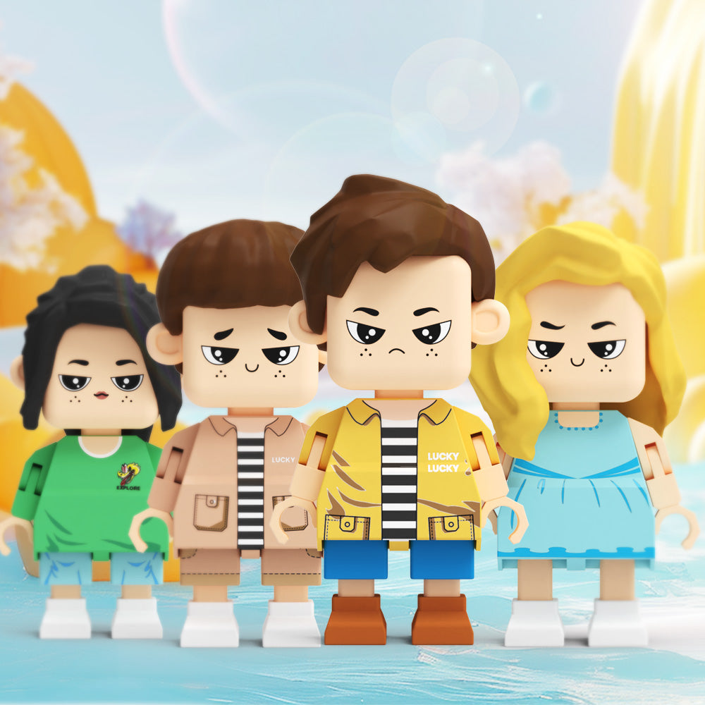 Fully Customisable Cute Giant Minifigs Personalised Full-Body Brick Figure Gift for Boy