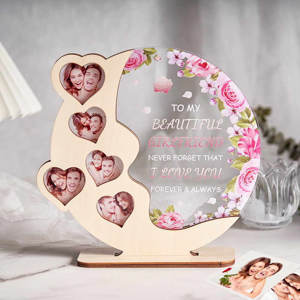 Custom Wood Acrylic Plaque Personalised Moon Wooden Plaque For Favorite People