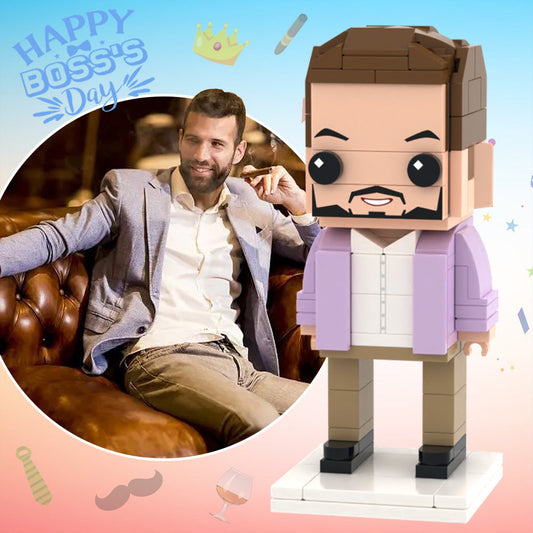 Boss's Day Gift Idea Full Body Customisable 1 Person Custom Brick Figures Small Particle Block Toy