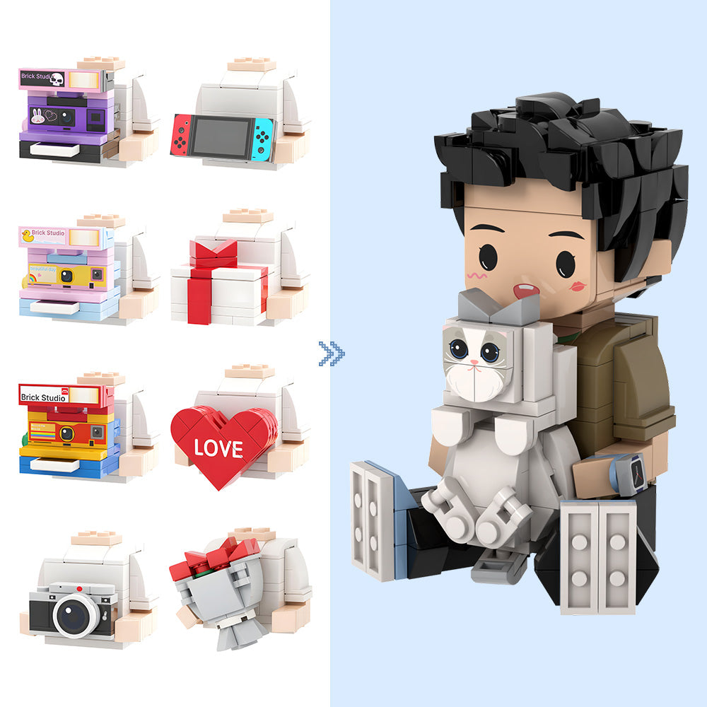 Custom Cute Brick Figures Personalised Sitting Brick Figures Small Particle Block Toy