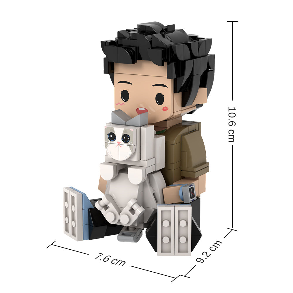 Custom Cute Brick Figures Personalised Sitting Brick Figures Small Particle Block Toy