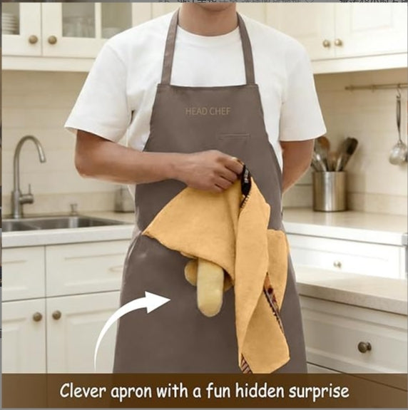 Funny Prank Apron for Men Hilarious Novelty Cooking BBQ Gift for Dad Husband