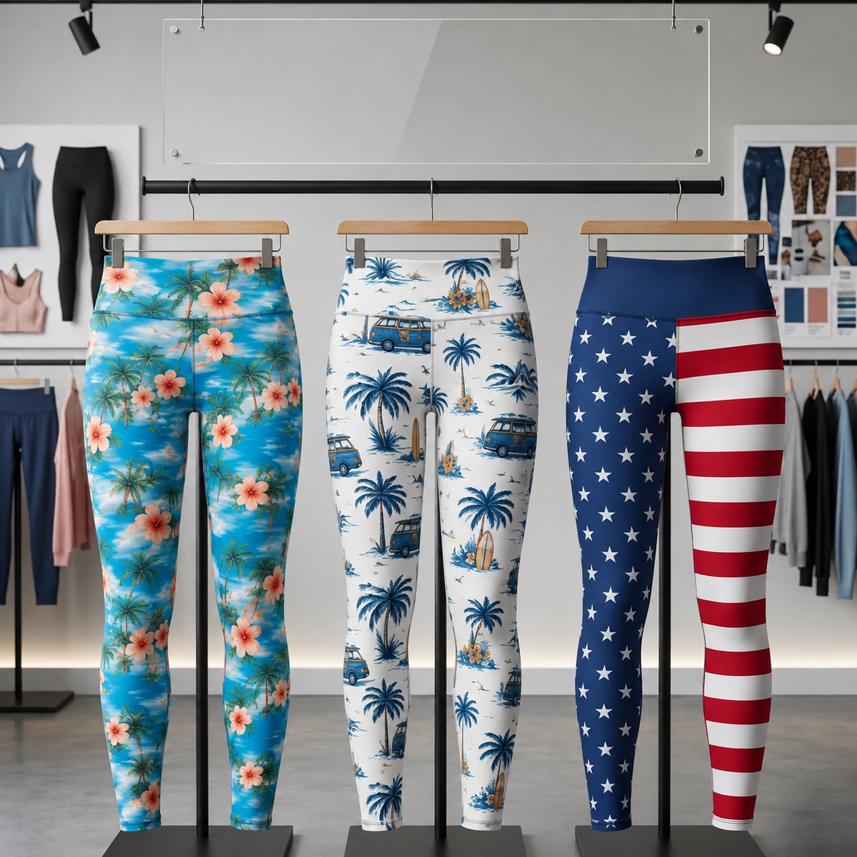 Custom Printed Faux Layered Leggings for Women Personalised Novelty Yoga Pants