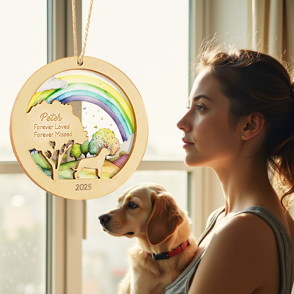 Personalised Rainbow Bridge Pet Ornament Memorial Pet Loss Gift for Pet Lovers