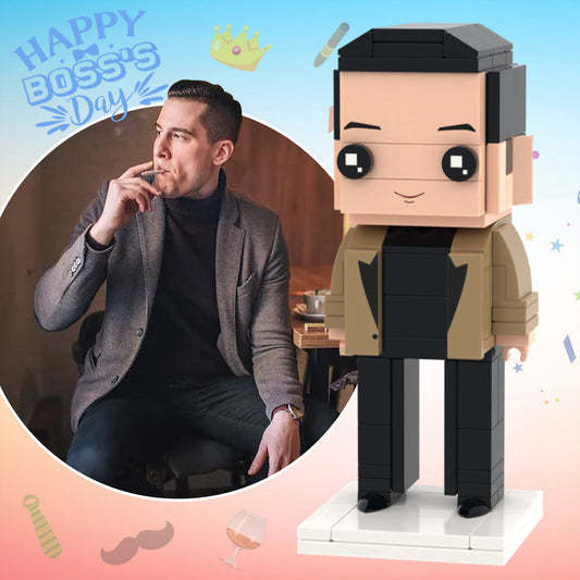 Boss's Day Surprise Gift Full Body Customisable 1 Person Custom Brick Figures Small Particle Block Toy