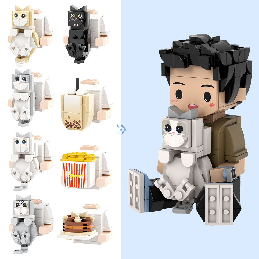 Custom Cute Brick Figures Personalised Sitting Brick Figures Small Particle Block Toy