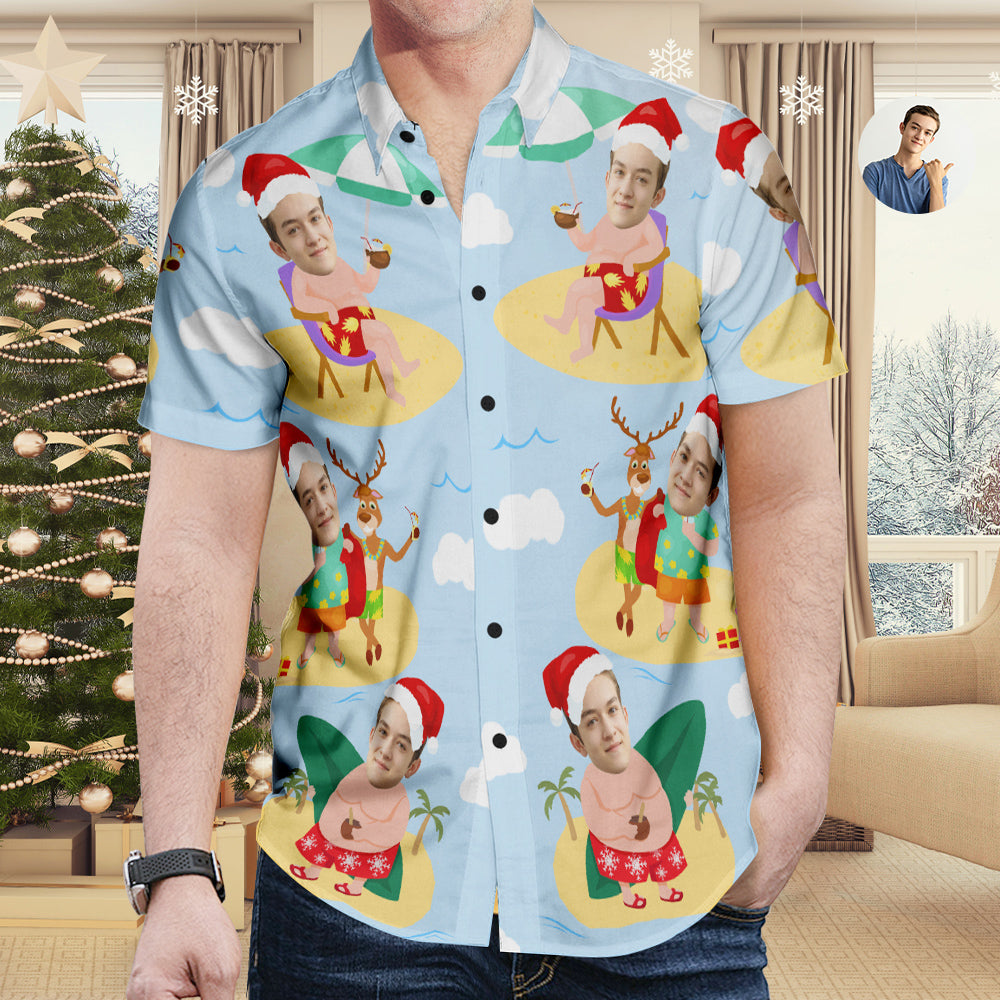 Custom Personalised Christmas Hawaiian Shirts Christmas Themed Shirts
