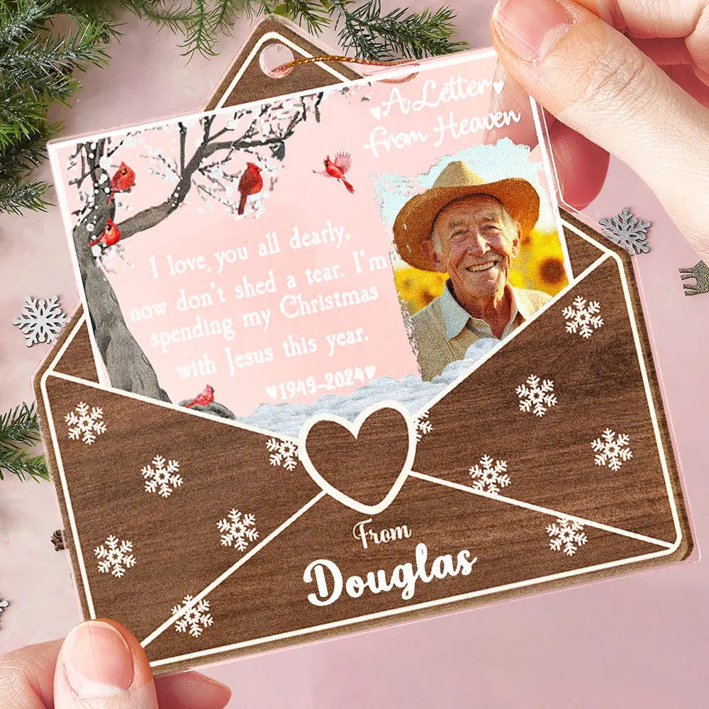 Personalised Photo Letter From Heaven Memorial Christmas Ornament Meaningful Christmas Gifts