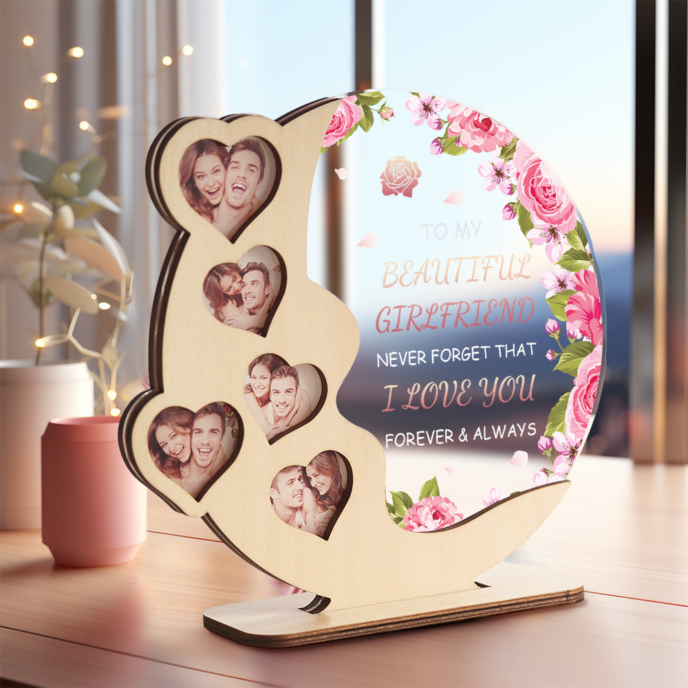 Custom Wood Acrylic Plaque Personalised Moon Wooden Plaque For Favorite People