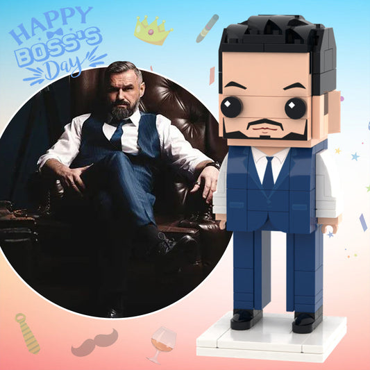 Gifts for Boss Full Body Customisable 1 Person Custom Brick Figures Small Particle Block Toy