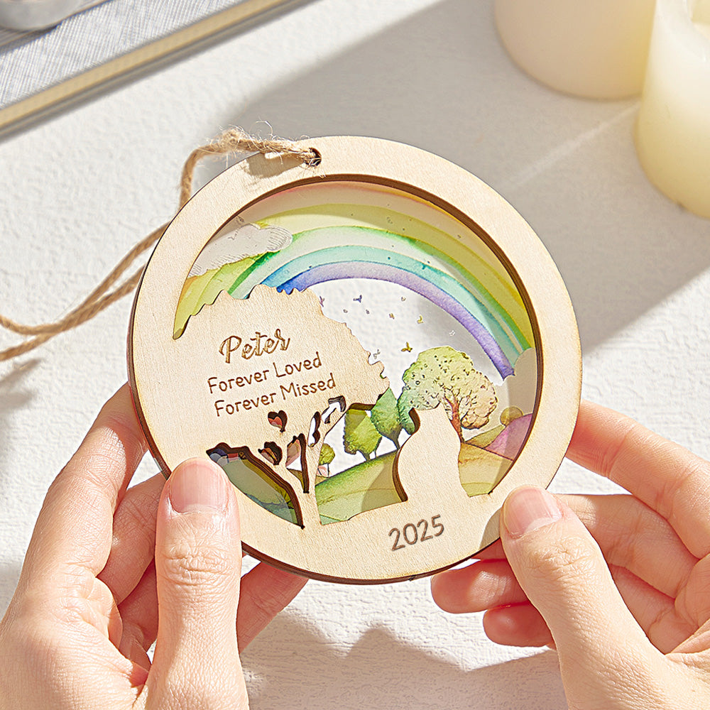 Personalised Rainbow Bridge Pet Ornament Memorial Pet Loss Gift for Pet Lovers