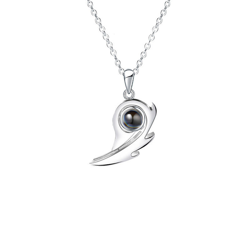 20975978503628Custom Heart Couple Projection Necklace Magnetic Pendant S925 Silver3907