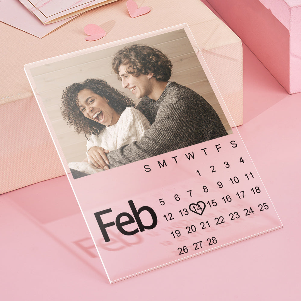 Customisable Calendar Plaque With Photo Personalised Photo Anniversary Gift