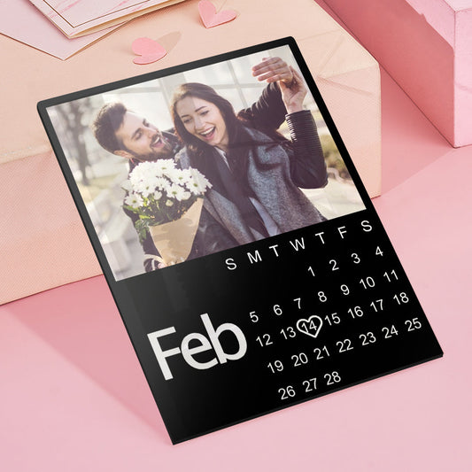 Customisable Calendar Plaque With Photo Personalised Photo Anniversary Gift