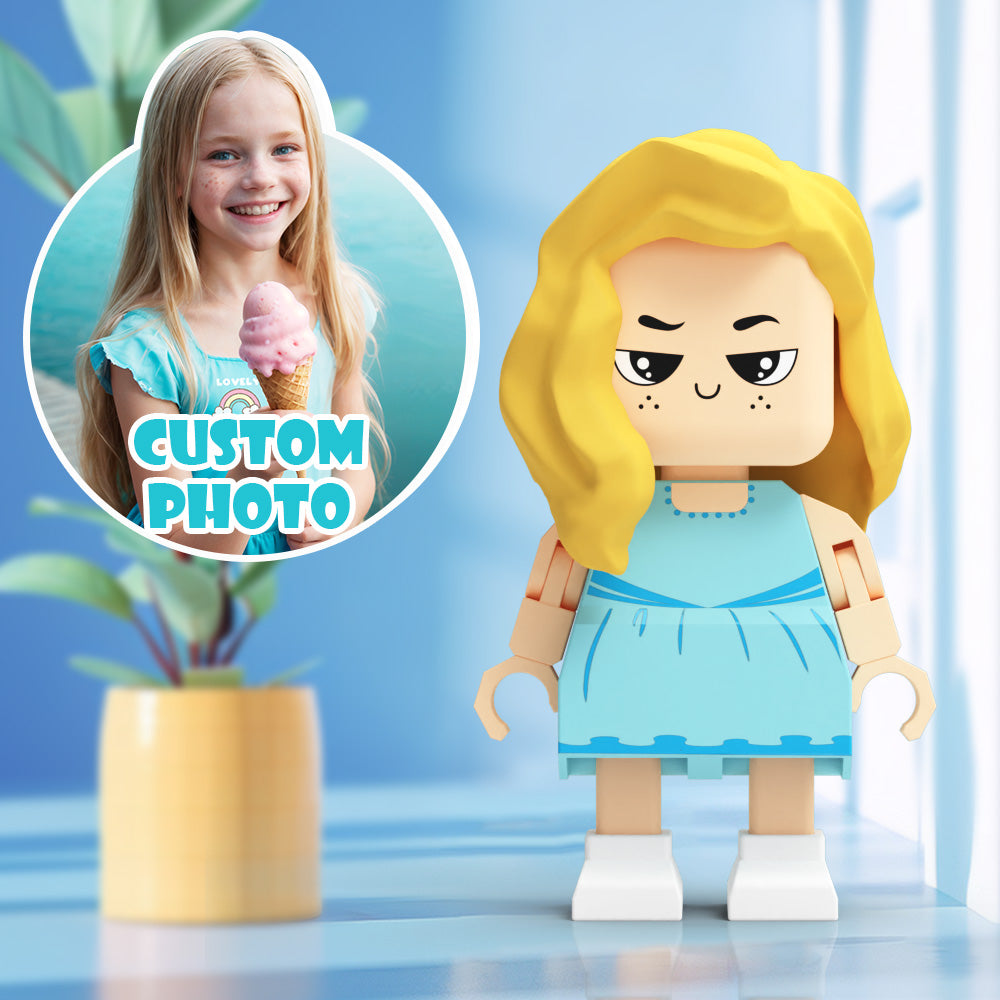 Fully Customisable Cute Giant Minifigs Personalised Full-Body Brick Figure Gift for Girl