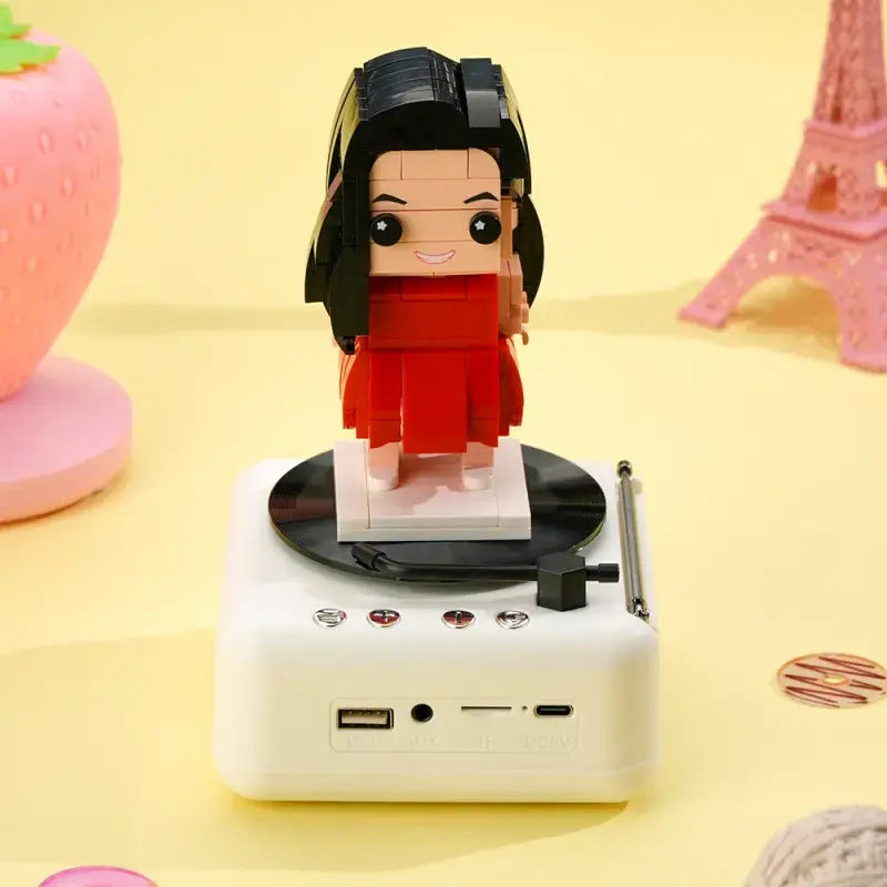 Customisable 1 Person Full Body Custom Brick Figures with Bluetooth Speaker Base Can Play Music Anniversary Gift