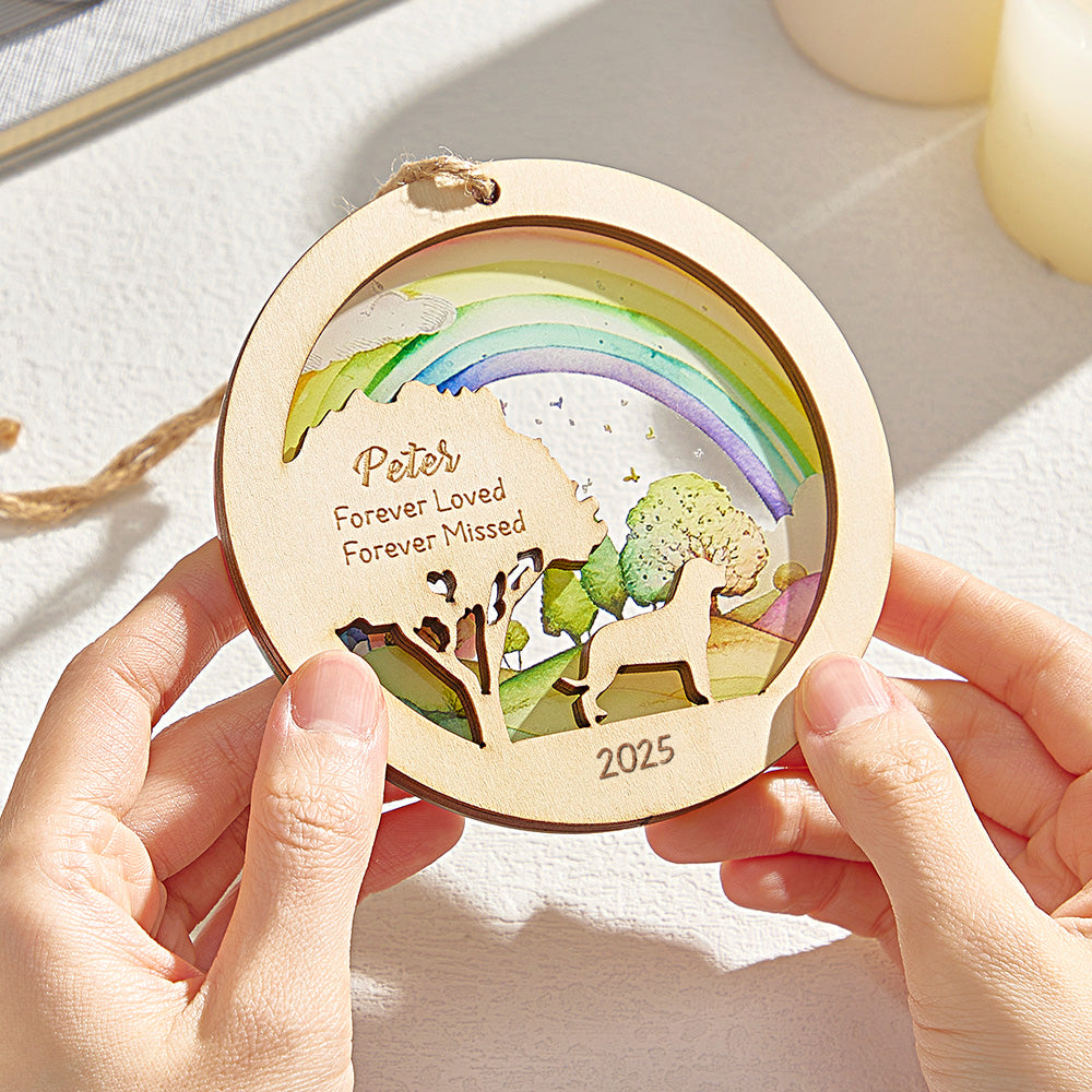 Personalised Rainbow Bridge Pet Ornament Memorial Pet Loss Gift for Pet Lovers