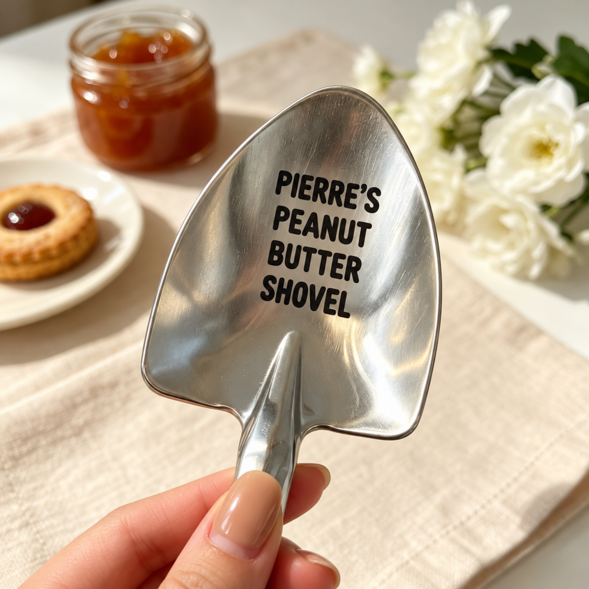 Personalised Shovel Ice Cream Spoon – Custom Engraved Dessert Spoon with Name, Gift for Family & Friends