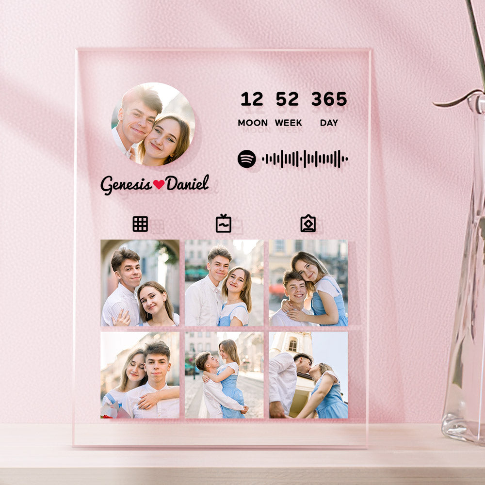 Custom Spotify Music Plaque Personalised Photo Anniversary Plaque Gift