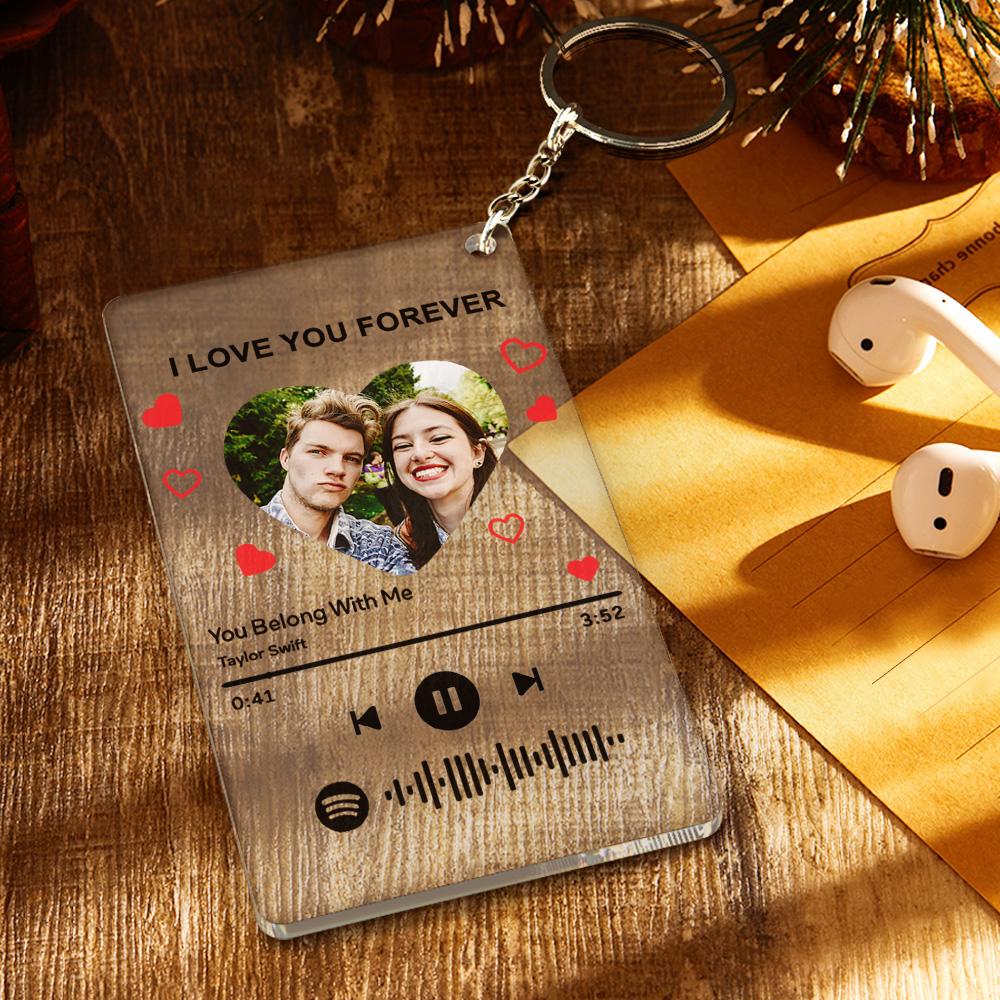 Custom Photo I am In Love Spotify Code Plaque Scannable Music Personalised Acrylic Photo Panel