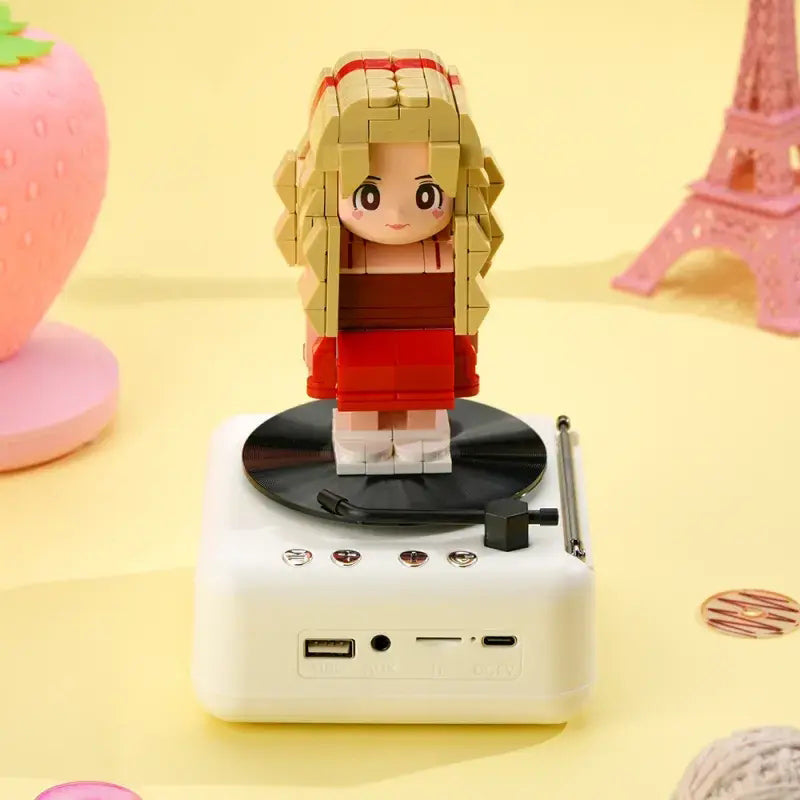 Customisable 1 Person Full Body Custom Brick Figures with Bluetooth Speaker Base Can Play Music Anniversary Gift