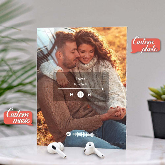 Customised Spotify Code Plaque Custom Photo Music Plaque Gift For Lover