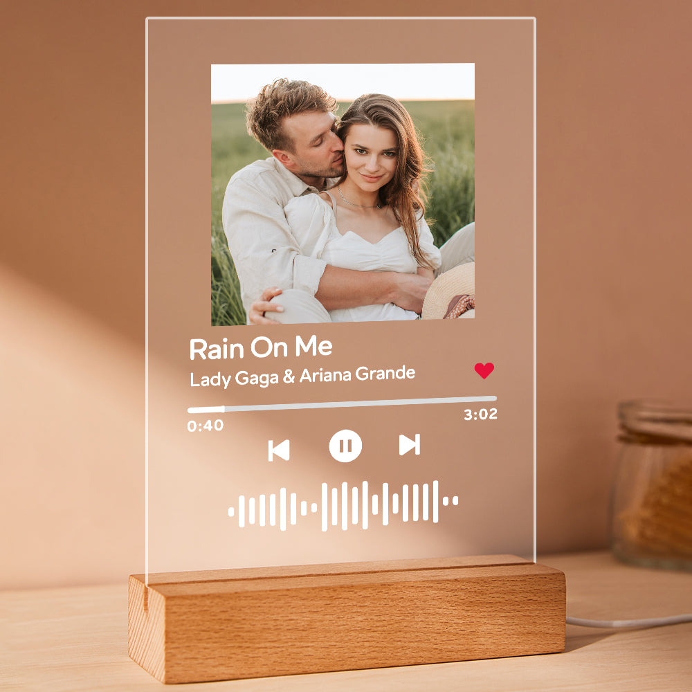 Personalised Music Album Night Light Scannable Code Night Lamp 15*22CM