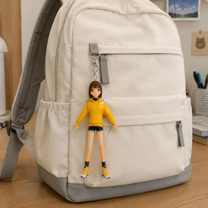Personalised Mini Me Doll with Poseable Body, Custom Photo Doll Gift