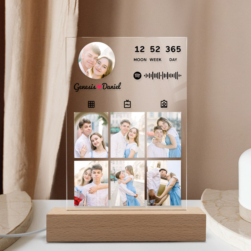 Custom Spotify Music Plaque Personalised Photo Anniversary Plaque Gift